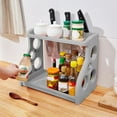 thumbnail image 5 of 2 Tier Spice Rack Organizer Kitchen Countertop Storage Shelf Free Standing Holder Under Cabinet Bathroom for Various Bottles, Jars, Space Saving, 5 of 7