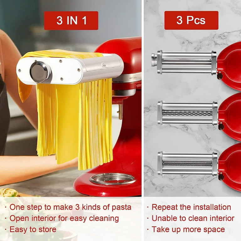 Professional Pasta Roller Maker Attachment 3-in-1 Fit For