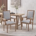 thumbnail image 2 of GDF Studio Ashlyn French Country Fabric Upholstered Wood Dining Chairs, Set of 2, Light Gray and Natural, 2 of 8
