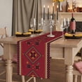 thumbnail image 2 of Table Runners 60 Inches Long Dress Scarves, Red Farmhouse Kitchen/Dining Table Runner, Small Coffee Tablerunners, Boho Vintage Ethnic Tribe Abstract Art Retro 13x60 Inch, 2 of 9