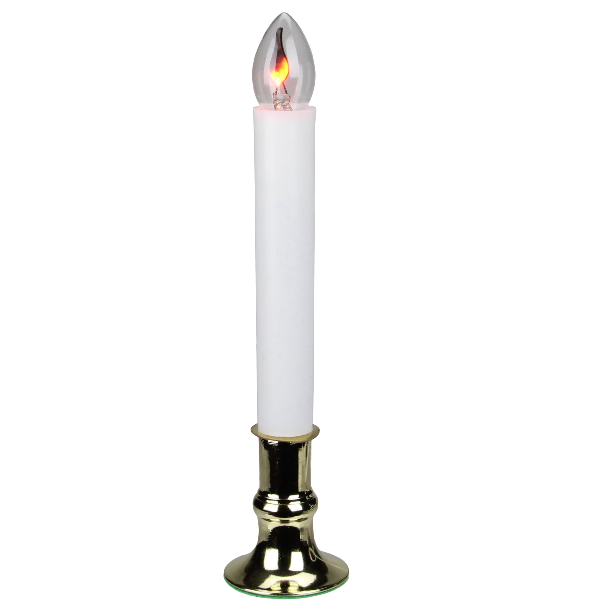 Winter Wonderland Signature Set of 2 11” Brass Electric Candlestick Lamps 
