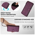 thumbnail image 5 of Decase for Samsung Galaxy S26 Crossbody Zipper Wallet Phone Case,Floral Embossed Pattern PU Leather Flip Phone Shell,Shockproof Hybrid Card Slots Stand Cover,Darkpurple, 5 of 11
