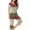 Army Green, variant on Hrsba Womens 2 Piece Pajama Set Print Crew Neck Button Loose Casual 3/4 Pants Lightweight Summer Breathable Sleepwear