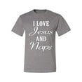 thumbnail image 2 of Wild Bobby I Love Jesus and Naps Inspirational/Christian Men Graphic Tee, Heather Grey, 5X-Large, 2 of 5