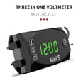 thumbnail image 3 of Motocicleta DC 6V-30V 3 en 1 Reloj de tiempo digital + Termómetro + Voltímetro de voltaje Carevas  Voltímetro digital, 3 of 7