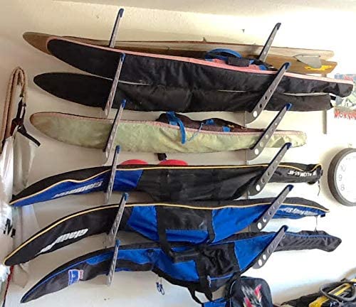 StoreYourBoard Adjustable Water Ski Wall Storage Rack, Holds 4 Sets of Skis, Garage Home Boathouse Organizer - image 3 of 4