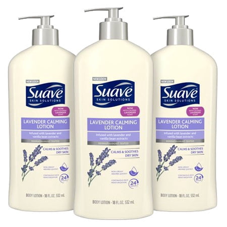 (3 Pack) Suave Essentials Essential Lavender Vanilla Body Lotion, 18