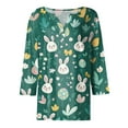 thumbnail image 5 of HAVUITYY Easter 3/4 Sleeve Sweaters for Womens, Cute Bunny Eggs Printed Womens Tops, Spring Going Out Shirts for Women Wear & Gifts, 5 of 5