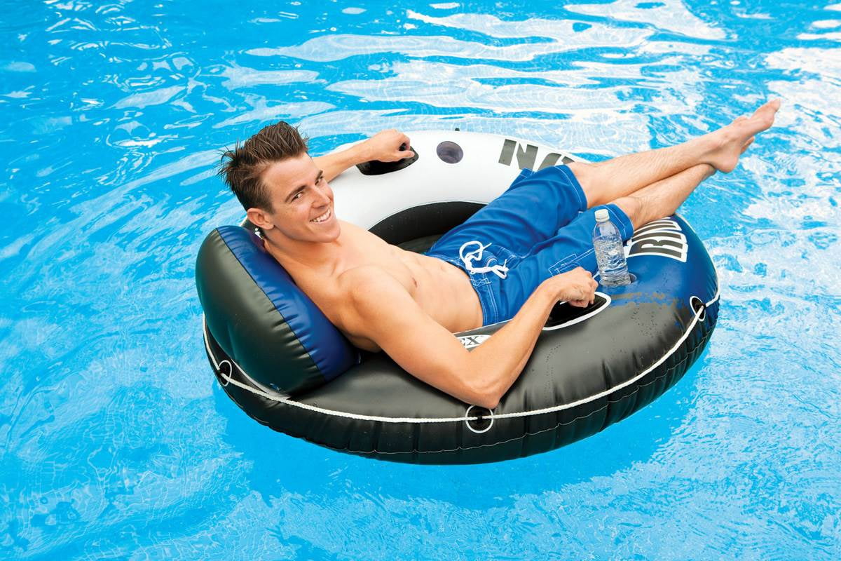 Intex River Run 1 Inflatable Floating Tube Raft for Lake, Pool, Ocean (18 Pack)