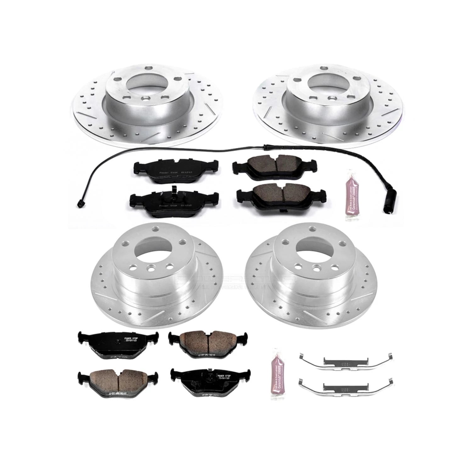 PowerStop Front and Rear Z23 Evolution Sport Carbon-Fiber Ceramic Brake Pad and Drilled & Slotted Rotor Kit Fits: BMW Select Models K592
