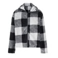 thumbnail image 5 of Patlollav Womens 2022 Fall/Winter Double Sided Plush Plaid Jacket Plus Size Black M, 5 of 6