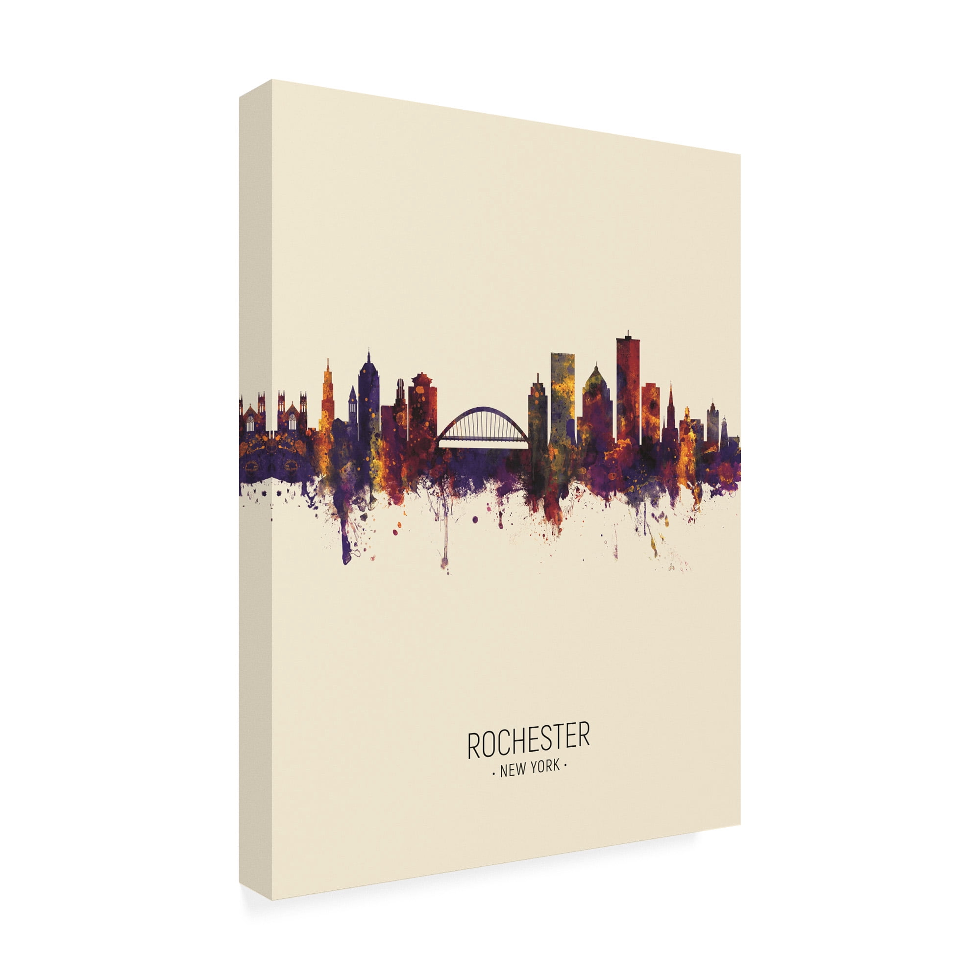 Trademark Fine Art 'Rochester New York Skyline Portrait III' Canvas Art by Michael Tompsett