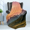 thumbnail image 4 of Landscape Soft Flannel Fleece Throw Blanket, Panoramic Nature Themed Photo with Cloudy Mountains at Sunset Scenery, Cozy Plush for Indoor and Outdoor Use, 50" x 60", Multicolor, by Ambesonne, 4 of 5