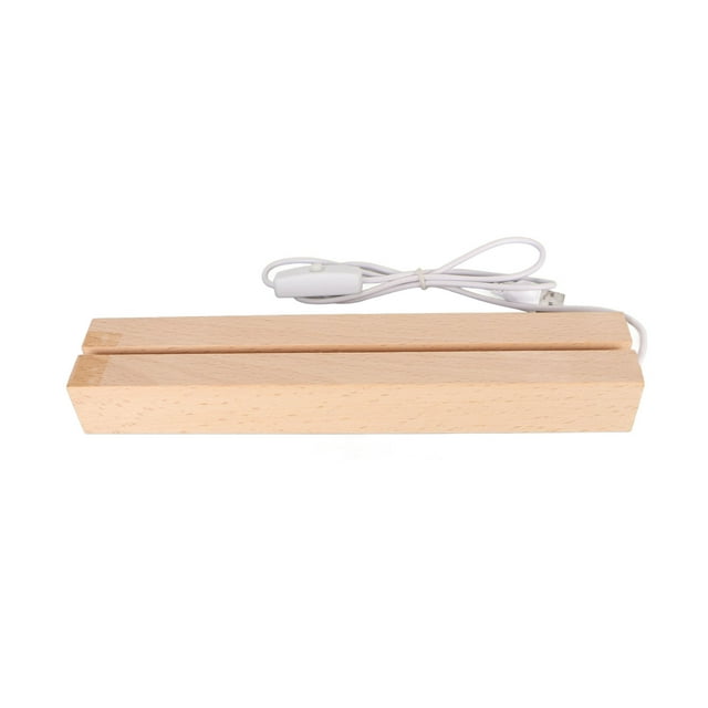 Rectangle LED Lights Display Base, Wooden LED Light Display Pedestal, Warm Lighting LED Lighted Base Stand Art Light Lamp Stand for Acrylic, Glass Resin Art Home Decor