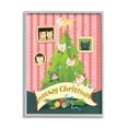thumbnail image 3 of Meowy Christmas Cat Tree Holiday Graphic Art Gray Framed Art Print Wall Art, 3 of 5