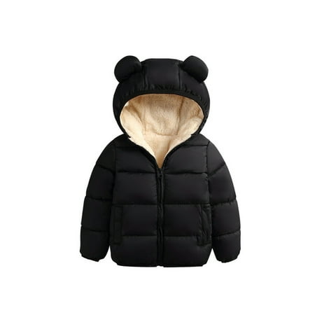 

Baby Boys Hooded Sweater Jacket Bear Ear Hooded Zipper Coat Outwear Toddler Snow Warm Fall Winter Clothes