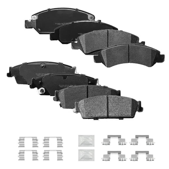 Front & Rear Disc Ceramic Brake Pads Set for 2008-2013 Chevy Avalanche Tahoe Silverado/Suburban 1500 GMC Sierra/Yukon XL 1500 Cadillac Escalade ESV/EXT, 8 Pieces