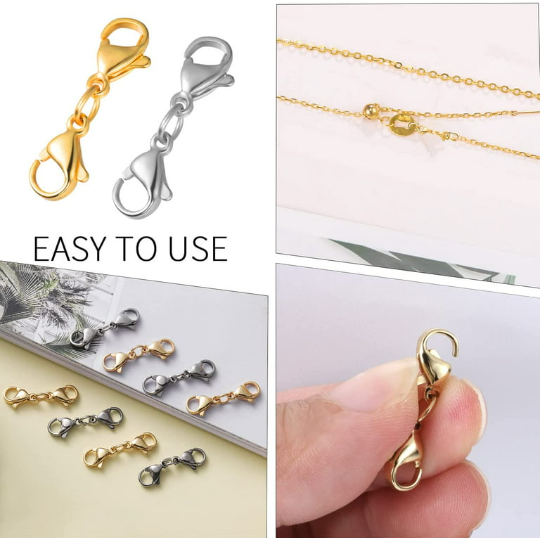 Didiseaon 10pcs Bracelets Jump Rings for Key Chains Lobster Clasp Extender  Opening Necklace Clasp Jump Rings with Clasp Extender Chains for Jewelry