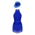 thumbnail image 4 of Hansber Women's Dance Dress Rhinestone Fringe Flapper Party Dress Latin Salsa Ballroom Dancing Royal Blue S, 4 of 6