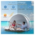 thumbnail image 2 of Pool Float with Canopy, Inflatable Floating Island 2 Person with UPF50+ Detachable Sunshade, 2 Cup Holders, Max Load 440 Lbs, 71" x 71" Heavy Duty Pool Lounger Floats Adult for Lake, Beach, 2 of 9
