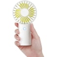 thumbnail image 1 of Ventilador de mano de 4000 mAh (blanco), miniventilador portátil, pequeño ventilador recargable por USB [5-20 horas de tiempo de funcionamiento] Ventilador personal a batería con 3 velocidades para e, 1 of 5