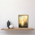 thumbnail image 2 of Wildflower by Lakeside on a Misty Morning Sunrise Modern Watercolour Painting Artwork Framed Wall Art Print A4, 2 of 4