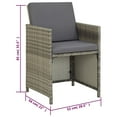 thumbnail image 4 of vidaXL 11 Piece Outdoor Dining Set with Cushions Poly Rattan Grey, 4 of 5