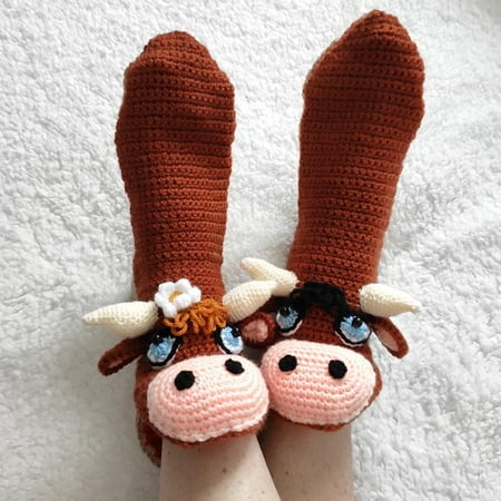 

Funny Novelty Knit Animal Crocodile Socks for Women Men Christmas Thick Knit Warm Animal Floor Sockss