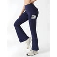 thumbnail image 6 of FLEXVIBE Womens Flare Leggings for Yoga Workout Polyester High Waist Stretch Bootcut Pants with Cargo Pockets,Navy blue,US Size S, 6 of 9