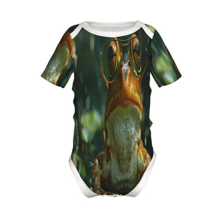

Adobk Intellectual Frog Pond Print Baby Climbing Clothes Jumpsuit Rompers Classic Rompers Child Short sleeve Bodysuits-2 Years