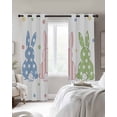 thumbnail image 4 of Easter Rabbit Blackout Curtains for Bedroom Living Room Darkening Curtains 54 Inch Long Pink Blue Green Bunny Spring Polka Dots Short Curtain for Small Window Treatment Grommet Drapes 42"x54"x2, 4 of 9