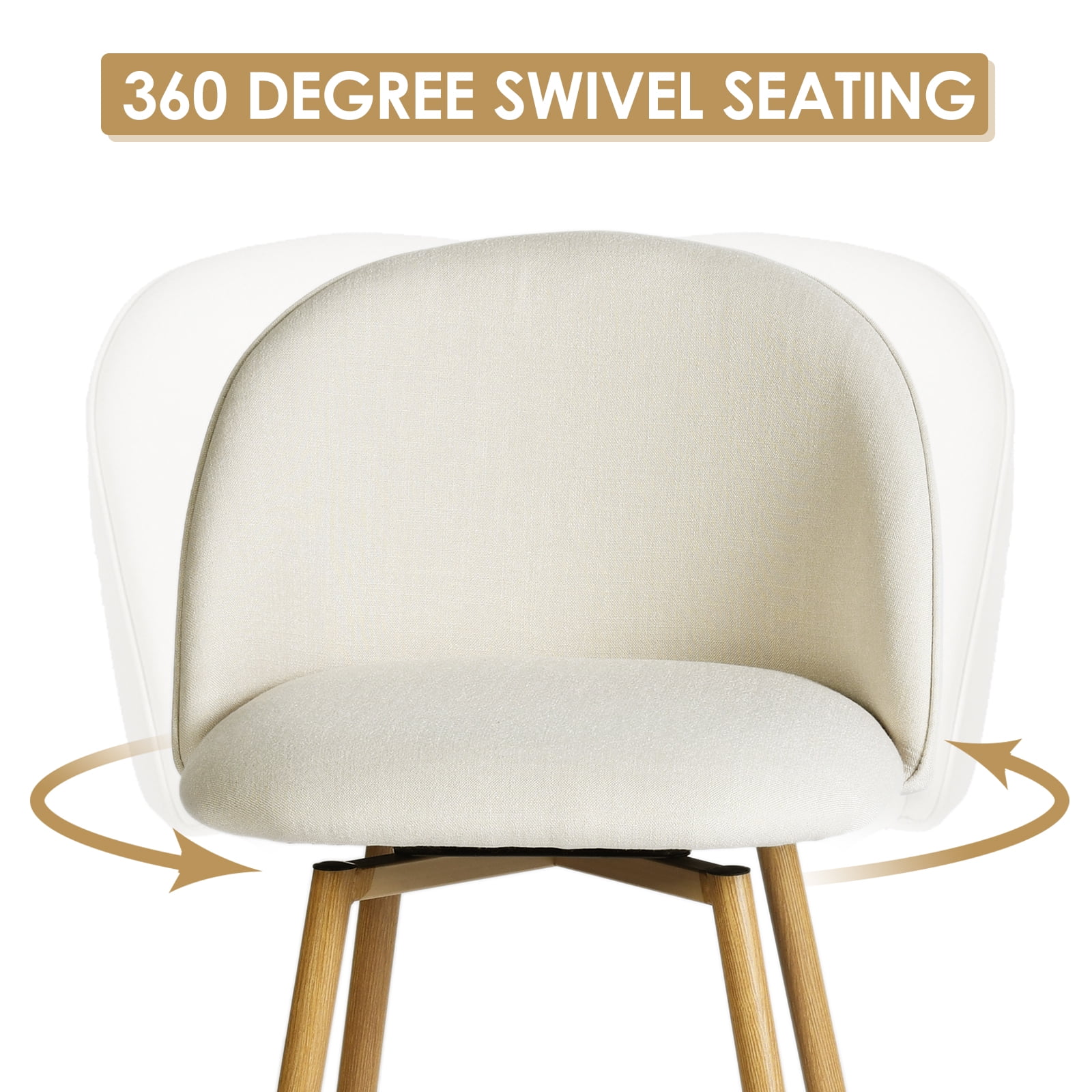 Homy Casa Sleek Modern Bar Stools, 26 in. Seat Height, Set of 2 with Fabric Upholstery