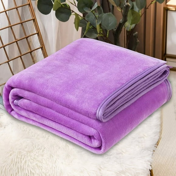 TopLLC Flannel Fleece Microfiber Throw Blanket, Luxury Queen Size Lightweight Cozy Couch Bed Super Soft and Warm Plush Solid Color(27.3×39in)