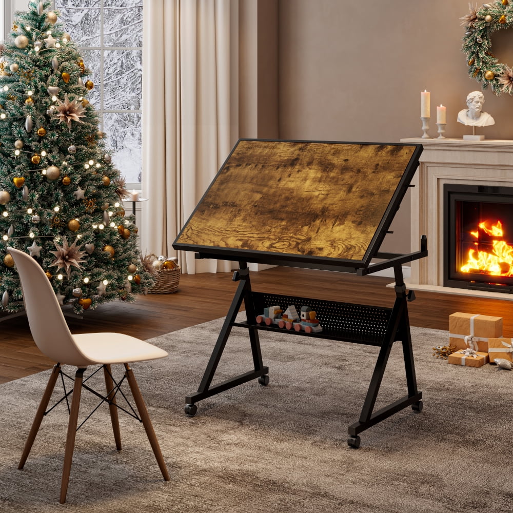 1500 Pieces Jigsaw Puzzle Table for Adults – Metal Tabletop with 4 Storage Trays | White, Ideal Gift for Puzzle Lovers | Neat Storage for Home/Game Room Use（black）