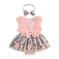thumbnail image 1 of Vestido tipo mameluco Pivanzore para bebés y niñas de 3 a 6 meses, con diadema, 1 of 7