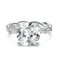 thumbnail image 5 of Bow Jewel 2Ct VVS1/D Cushion Cut Diamond Rings - 14K White Gold Over Rings - Engagement Wedding Hidden Halo Rings for Women's - Twisted Gorgeous Anniversary Gifts - Criss Cross Anniversary Rings, 5 of 10