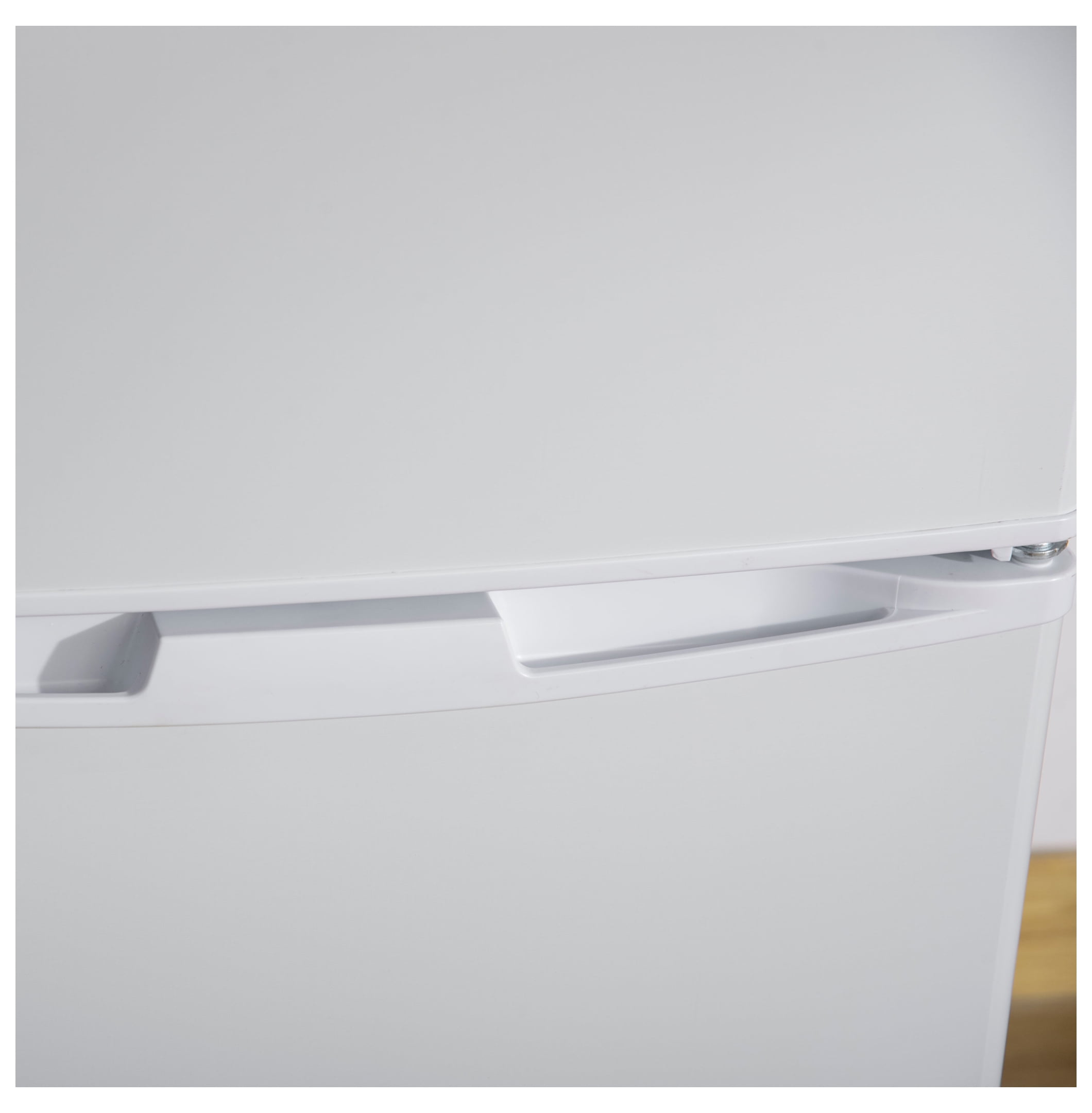 Double Door Mini Fridge with Freezer, 3.2 Cu.Ft Compact Refrigerator with Adjustable Shelf, Adjustable Thermostat and Reversible Door for Bedroom, Dorm, Home Office, White