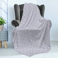 thumbnail image 4 of Moroccan Soft Flannel Fleece Throw Blanket, Abstract Eastern Motif in Pastel Blue and Purple Tones Floral Repetition, Cozy Plush for Indoor and Outdoor Use, 50" x 70", Multicolor, by Ambesonne, 4 of 5