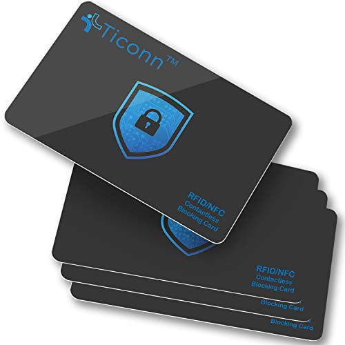 Quctak RFID Blocking Cards Gold Premium Contactless NFC Debit Credit Card Passport Protector Blocker Set for Men & Women 4 Pack Smart Slim Design Perfectly fits in Wallet/Purse 