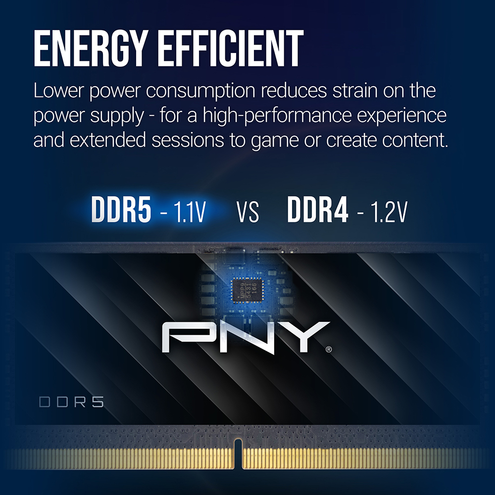 PNY Performance 32GB (2x16GB) DDR5 5600MHz (5200MHz/4800MHz) CL46 Laptop Memory Kit MN32GK2D55600-TB