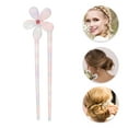 thumbnail image 3 of Unique Bargains 1 Pc Chignon Pin Five-petal Flower Hair Hairpin for Women Pink Purple, 3 of 5