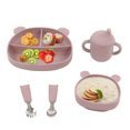 thumbnail image 2 of Kit De Alimentación Infantil, Kit De Alimentación De Bebé Con Diseño De Ventosa De Silicona De Grado Alimenticio Para Bebés Para El Hogar Para Viajes OTVIAP Rosa claro, 2 of 8