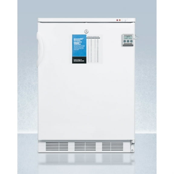 24" wide all-freezer for built-in use, manual defrost with a NIST calibrated thermometer, lock, and -25C capability