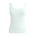 thumbnail image 5 of Camiseta sin mangas ajustada de color liso con cuello cuadrado para mujer - Camisola sexy sin espalda - Tejido de punto suave - Perfecta con vaqueros/faldas - Tallas S-XXL, 5 of 5