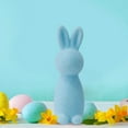 thumbnail image 4 of Flocked Bunny Figurine Flocking Rabbit Figures Tabletop Ornament Solid Color Resin Easter Bunny Statue Home Decor Indoor, 4 of 5