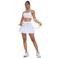 thumbnail image 3 of RELLECIGA Women's High Waisted Skirts Inner Shorts with Pockets Workout Stretch Tennis Sexy Pleated Mini Skirts Workout White Yoga Sport Skorts, 3 of 6