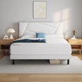 thumbnail image 2 of Queen Bed Frame,Telino Queen Size Platform Bed With Fabric Upholstered Headboard, White,Adult, 2 of 6