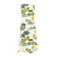 thumbnail image 4 of Viikei Women's Summer Casual T-shirt Dress Sleeveless,Fashion Women's Sleeveless Round Neck Flower Print Fold Snug Beach Cake Dress Yellow L, 4 of 5