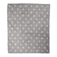 thumbnail image 1 of NUDECOR Throw Blanket 58x80 Inches Abstract Pattern with Pink Triangles on Grey Black Black White Chevron Floor Warm Flannel Soft Blanket for Couch Sofa Bed, 1 of 1