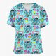 thumbnail image 3 of Camisa de trabajo para mujer con estampado navideño de Disney Stitch, camiseta de manga corta con cuello en V, blusas, ropa de cuidado, ropa de enfermera, cintura, 3 of 5